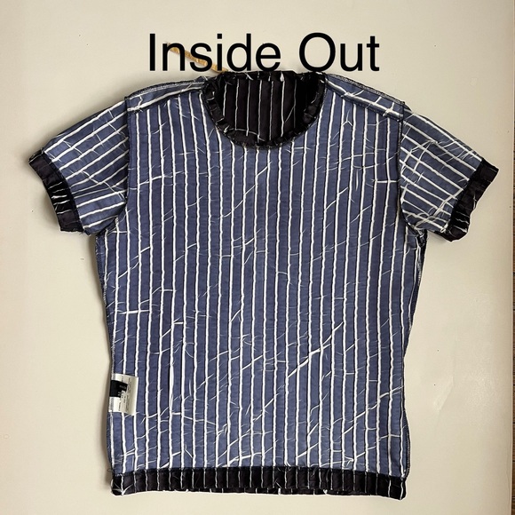 Carol Christian Poell Short Sleeve Pleated Tee Purple Men's X-Small Spring 1996 - Picture 5 of 12